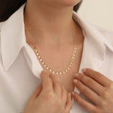 14k Gold | Teardrop Coin Sequin Necklace