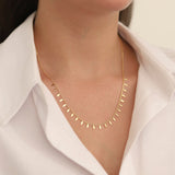 14k Gold | Teardrop Coin Sequin Necklace