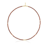 14k Gold | Brown Topaz Eternity Beaded Necklace