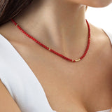 14k Gold | Red Coral Beaded Necklace