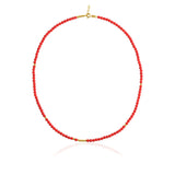 14k Gold | Red Coral Eternity Beaded Necklace