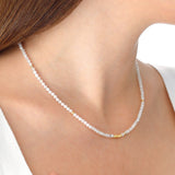 14k Gold | Crystal Moonstone Eternity Beaded Necklace