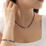 14k Gold | Lapis Lazuli Beaded Necklace