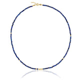 14k Gold | Lapis Lazuli Eternity Beaded Necklace