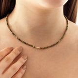 14k Gold | Unakite Eternity Beaded Necklace