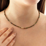 14k Gold | Unakite Eternity Beaded Necklace