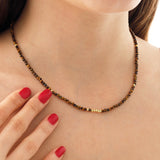 14k Gold | Tiger's Eye Eternity Beaded Necklace