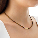 14k Gold | Tiger's Eye Eternity Beaded Necklace