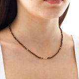 14k Gold | Tiger's Eye Eternity Beaded Necklace