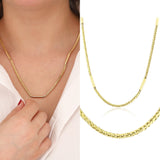 14k Gold | Wheat Chain Necklace with Tubes