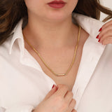 14k Gold | Wheat Chain Necklace with Tubes