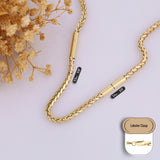 14k Gold | Wheat Chain Necklace with Tubes