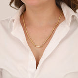 14k Gold | Wheat Chain Necklace with Tubes