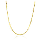 14k Gold | Wheat Chain Necklace with Tubes