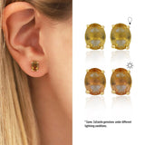 14k Gold | Diaspore Oval Earrings