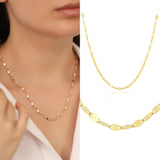 14k Gold | Boomerang Sequin Chain Necklace