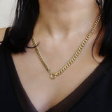 14k Gold | Cuban Chain Necklace with Sailor Clasp