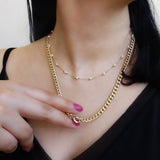 14k Gold | Cuban Chain Necklace with Sailor Clasp