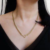 14k Gold | Cuban Chain Necklace with Sailor Clasp