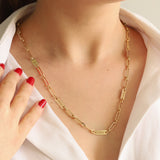 14k Gold | Name Engravable Paperclip Necklace