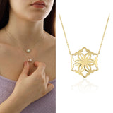 14k Gold | Snowflake Necklace