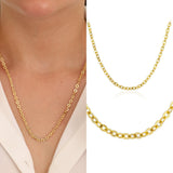 14k Gold | Flat Oval Cable Chain Necklace