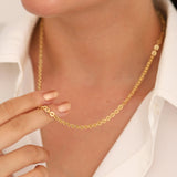 14k Gold | Flat Oval Cable Chain Necklace