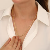 14k Gold | Flat Oval Cable Chain Necklace