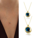 14k Gold | Round Evil Eye Minimal Necklace