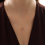 14k Gold | Round Evil Eye Minimal Necklace