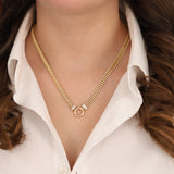 14k Gold | Double Curb Chain with Sailor Lock and Charm