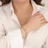 14k Gold | Double Curb Chain with Sailor Lock and Charm