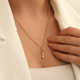 14k Gold | 2mm Rolo Chain Necklace with Key Charm