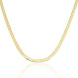 14k Gold | Flat Snake Herringbone Chain Necklace