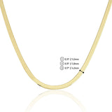 14k Gold | Flat Snake Herringbone Chain Necklace