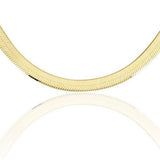 14k Gold | Flat Snake Herringbone Chain Necklace