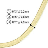 14k Gold | Flat Snake Herringbone Chain Necklace