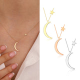 14k Gold | Crescent And Star Necklace