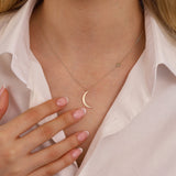 14k Gold | Crescent And Star Necklace