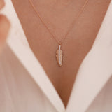 14k Gold | Tiny Feather Necklace