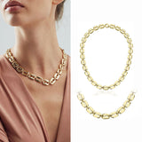 14k Gold | Chunky Coffee Bean Chain Necklace