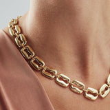 14k Gold | Chunky Coffee Bean Chain Necklace