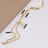 14k Gold | Paperclip & Double Curb Chain Bracelet with Star Charm