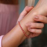 14k Gold | Coral & Gold Beaded Bracelet