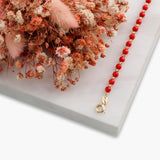 14k Gold | Coral & Gold Beaded Bracelet