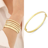 14k Gold | Plain Oval Bangle