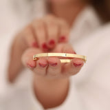 14k Gold | Plain Oval Bangle