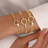 14k Gold | Bismarck Mesh Chain Bracelet with Sailor Lock