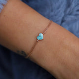 14k Gold | Minimal Heart Bracelet