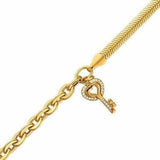 14k Gold | Paperclip and Snake Chain with Key Charm